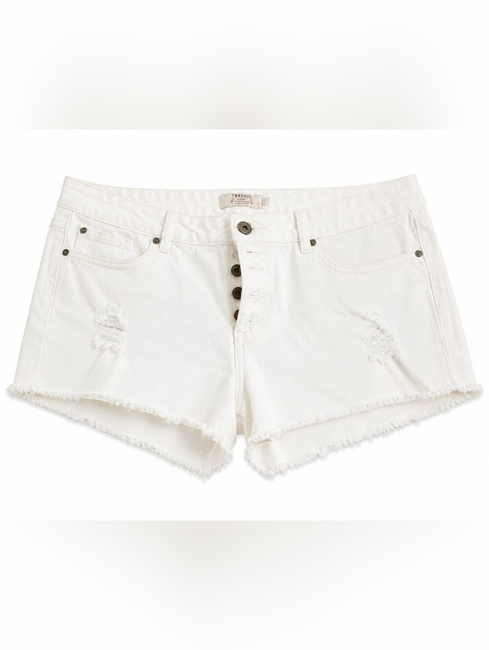 torrid White Distressed Denim Button-Fly Shorts Sz 20